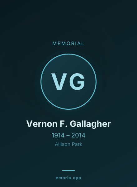 Memorial portrait of Vernon F. Gallagher