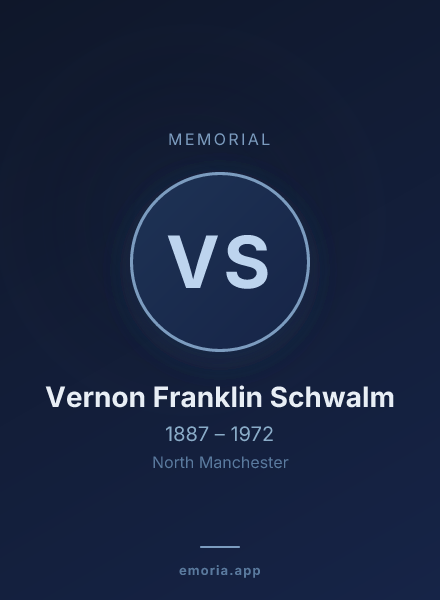 Memorial portrait of Vernon Franklin Schwalm