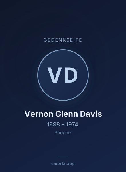 Gedenkportrait von Vernon Glenn Davis