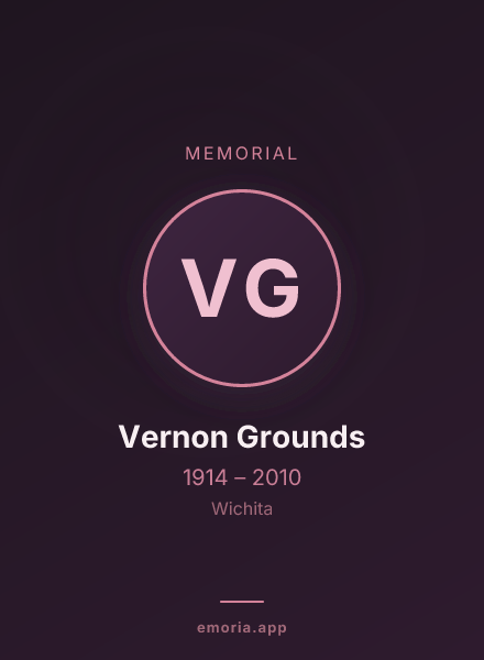 Memorial portrait of Vernon Grounds
