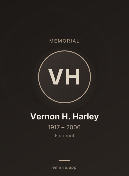 Memorial portrait of Vernon H. Harley