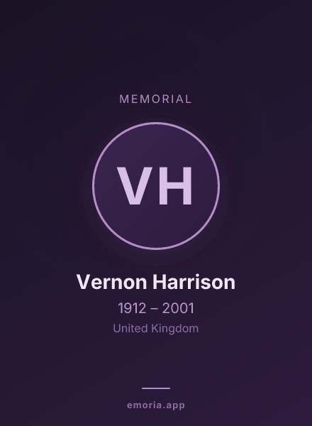 Memorial portrait of Vernon Harrison