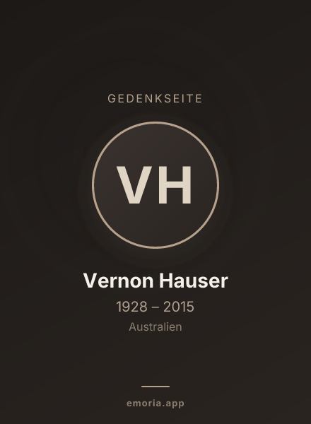 Gedenkportrait von Vernon Hauser