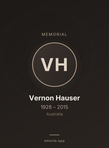 Memorial portrait of Vernon Hauser