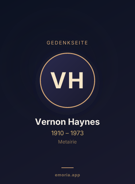 Gedenkportrait von Vernon Haynes
