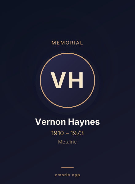 Memorial portrait of Vernon Haynes