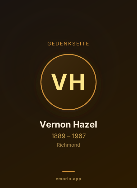 Gedenkportrait von Vernon Hazel