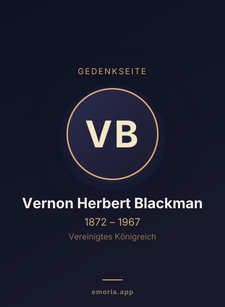 Gedenkportrait von Vernon Herbert Blackman