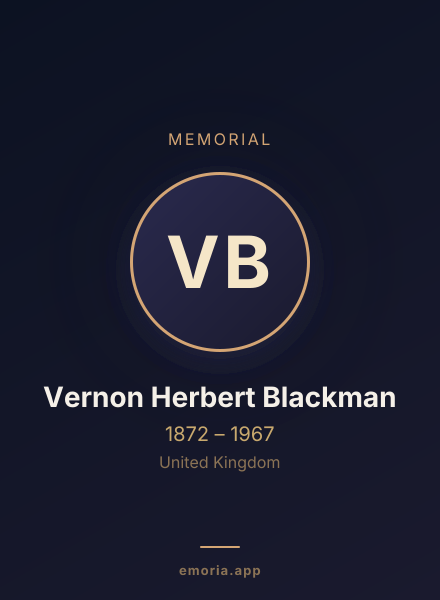 Memorial portrait of Vernon Herbert Blackman