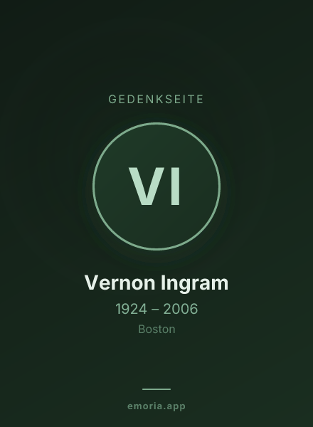 Gedenkportrait von Vernon Ingram