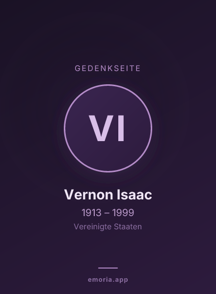 Gedenkportrait von Vernon Isaac