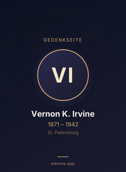 Gedenkportrait von Vernon K. Irvine
