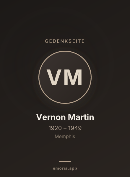 Gedenkportrait von Vernon Martin