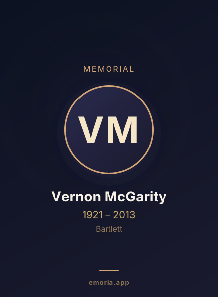 Memorial portrait of Vernon McGarity