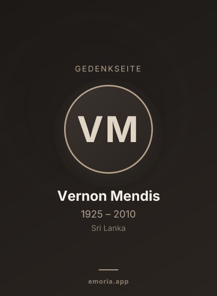 Gedenkportrait von Vernon Mendis