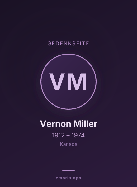 Gedenkportrait von Vernon Miller