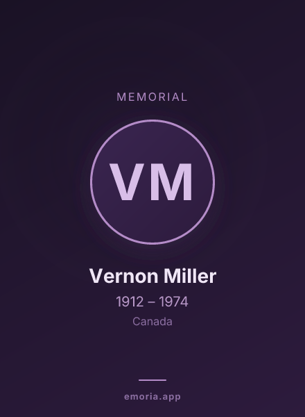 Memorial portrait of Vernon Miller