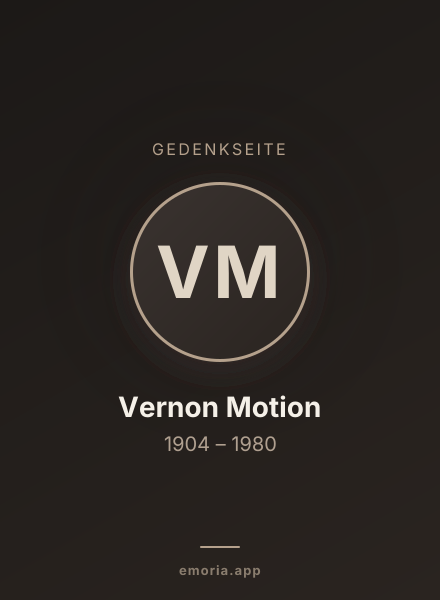 Gedenkportrait von Vernon Motion