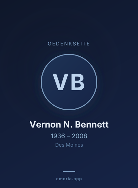 Gedenkportrait von Vernon N. Bennett