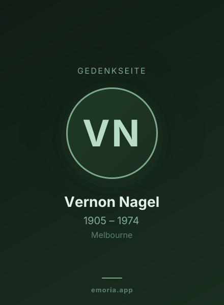Gedenkportrait von Vernon Nagel