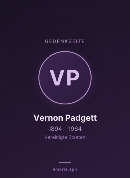 Gedenkportrait von Vernon Padgett