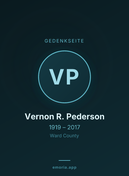 Gedenkportrait von Vernon R. Pederson