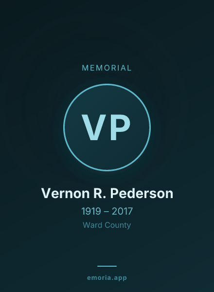 Memorial portrait of Vernon R. Pederson
