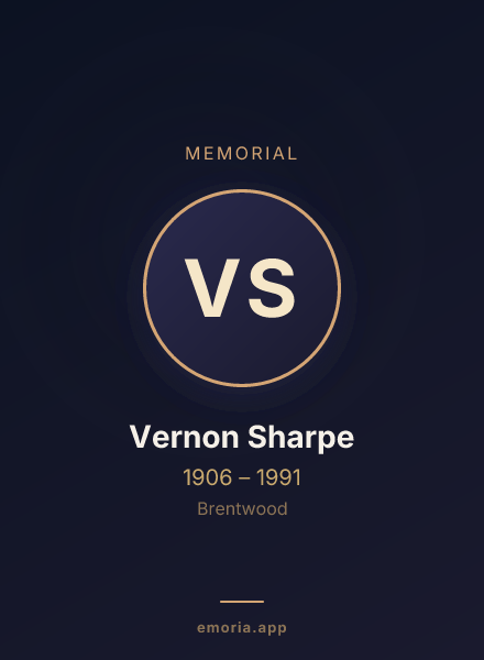 Memorial portrait of Vernon Sharpe