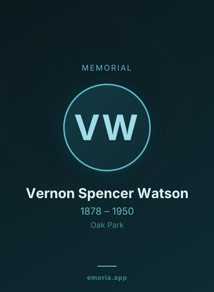 Memorial portrait of Vernon Spencer Watson