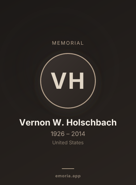 Memorial portrait of Vernon W. Holschbach