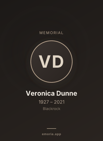 Memorial portrait of Veronica Dunne