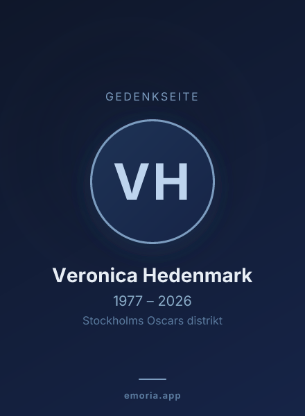 Gedenkportrait von Veronica Hedenmark