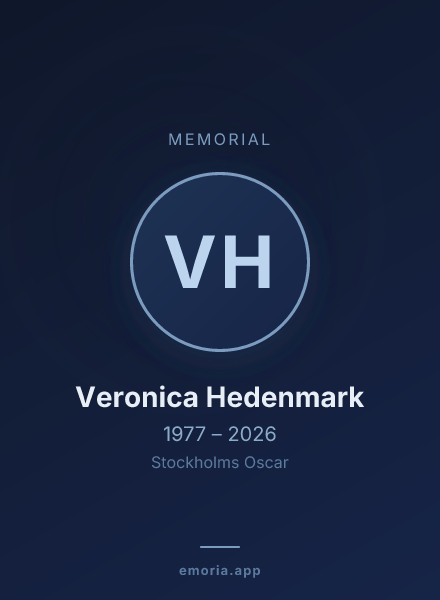 Memorial portrait of Veronica Hedenmark