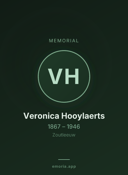 Memorial portrait of Veronica Hooylaerts