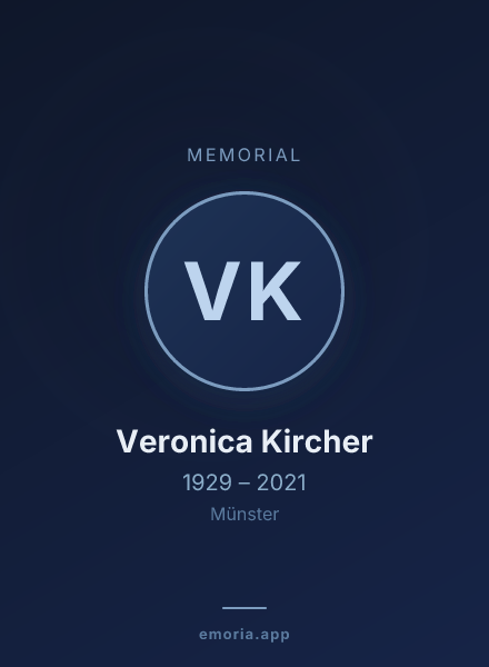 Memorial portrait of Veronica Kircher
