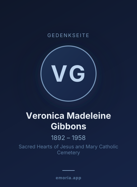 Gedenkportrait von Veronica Madeleine Gibbons