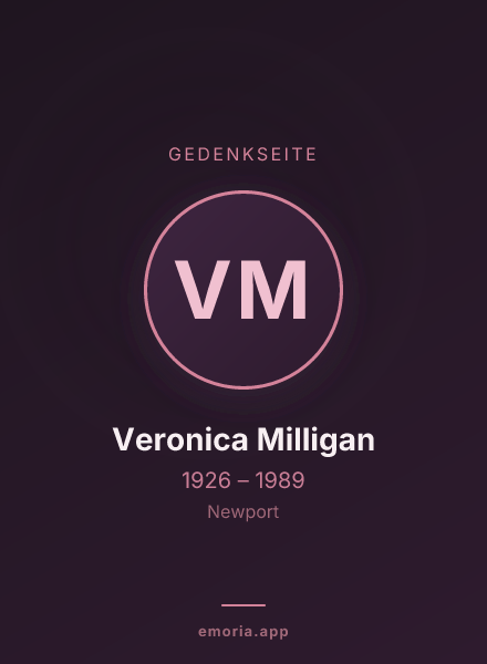 Gedenkportrait von Veronica Milligan