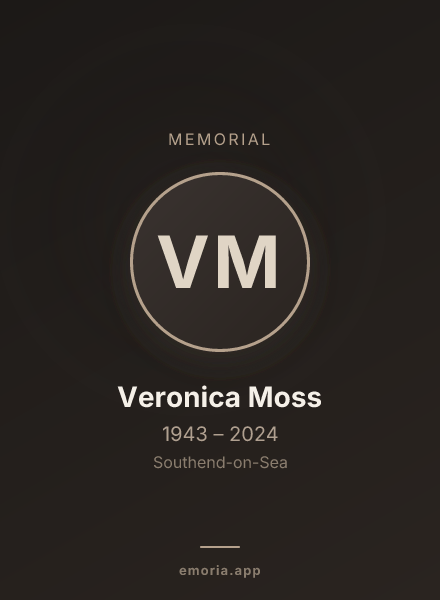 Memorial portrait of Veronica Moss