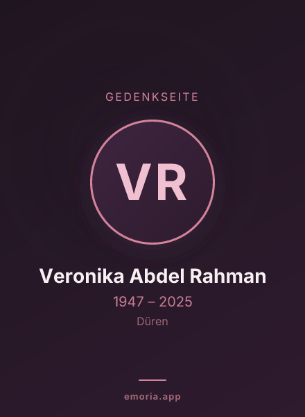 Gedenkportrait von Veronika Abdel Rahman