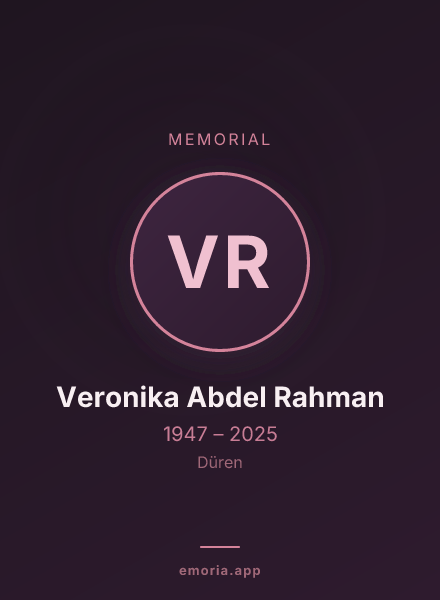 Memorial portrait of Veronika Abdel Rahman
