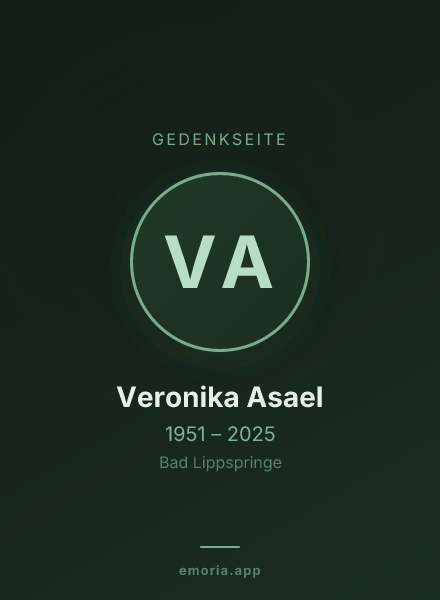Gedenkportrait von Veronika Asael