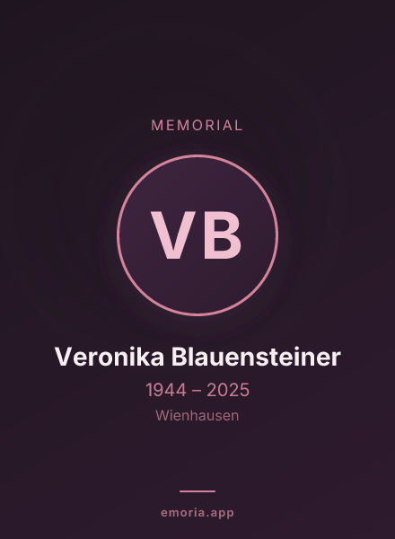 Memorial portrait of Veronika Blauensteiner