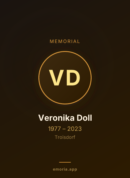 Memorial portrait of Veronika Doll