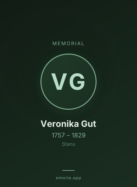 Memorial portrait of Veronika Gut