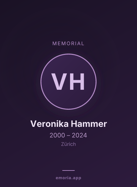 Memorial portrait of Veronika Hammer