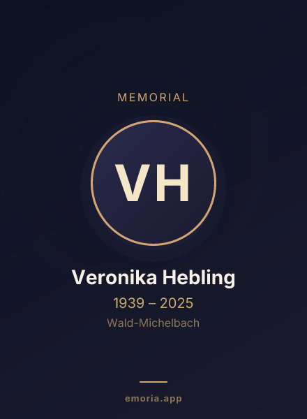 Memorial portrait of Veronika Hebling