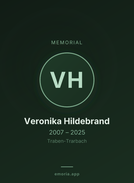 Memorial portrait of Veronika Hildebrand