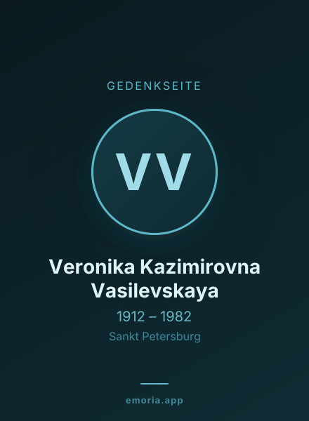 Gedenkportrait von Veronika Kazimirovna Vasilevskaya