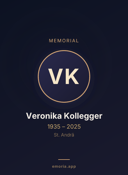 Memorial portrait of Veronika Kollegger