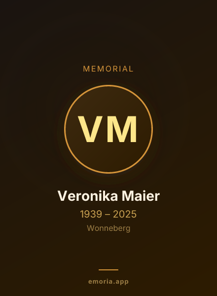 Memorial portrait of Veronika Maier